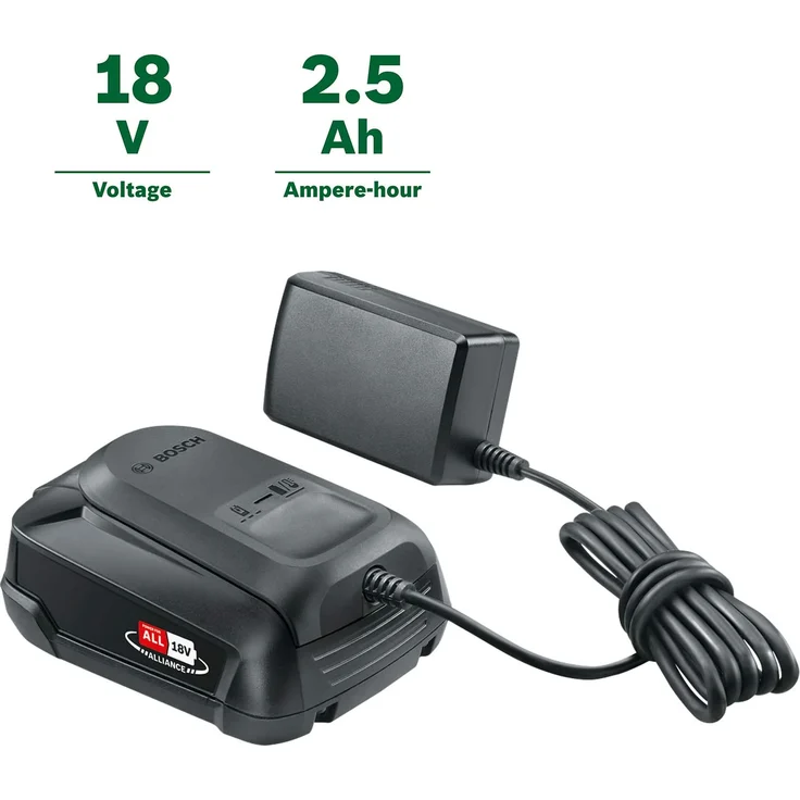 Bosch Akku Starter-Set 18 Volt 2.5 Ah Akku und AL 1810CV 1600A01T9S – Bild 2