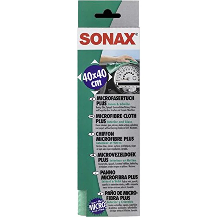 SONAX 04165000 Microfasertuch PLUS Innen + Scheibe 39 g – Bild 1