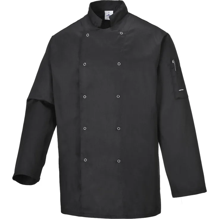 Portwest Kochjacke in Schwarz Gr. L