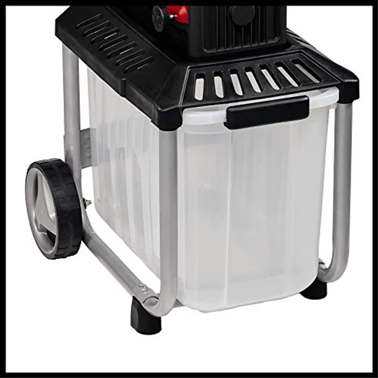 Einhell ElektroLeisehäcksler GCRS 60 CB 2800 W max 45 mm Aststärke Schneidwalze große Trichteröffnung Drehrichtungsumschalter transparente 60 L Fangbox integrierter Sicherheitsschalter – Bild 5