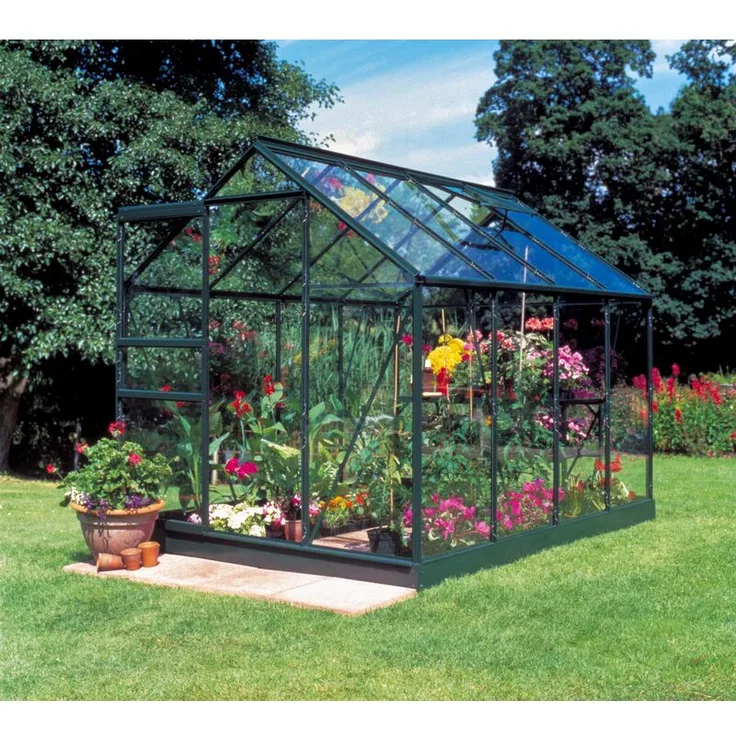 Halls Gewächshaus Popular 86, 2,57 x 1,93 x 1,96 m, Grün m/3 mm Sicherheitsglas - Preisvergleich