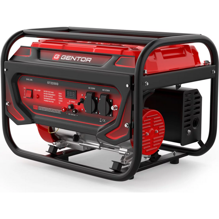 GENTOR 4-Takt Stromerzeuger GT2200D | 2200 WATT 7.0PS Generator Notstromaggregat mit Benzin und leise Dauerleistung 2000 W – Bild 2