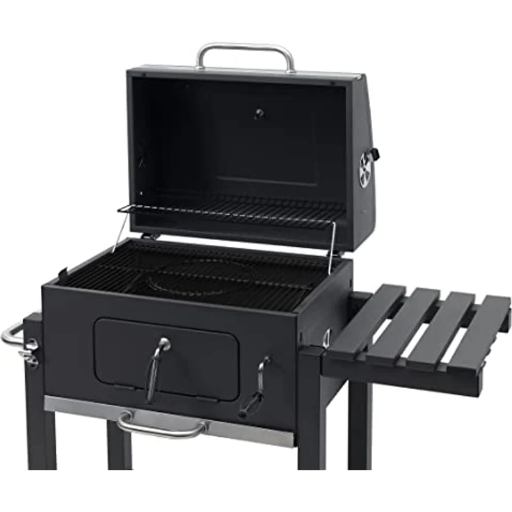 Tepro Holzkohlegrillwagen Toronto Click Holzkohlegrill, Anthrazit-Edelstahl, 104 x 100 x 67 cm, Grillfläche 55 x 41,5 cm – Bild 3