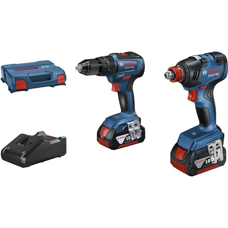 Bosch Professional Kombi-Pack GSB 18V-55 Akku-Bohrmaschine + GDX 18V-200 Akku-Schlagschrauber 18V 4.0AH im L-Case – Bild 1