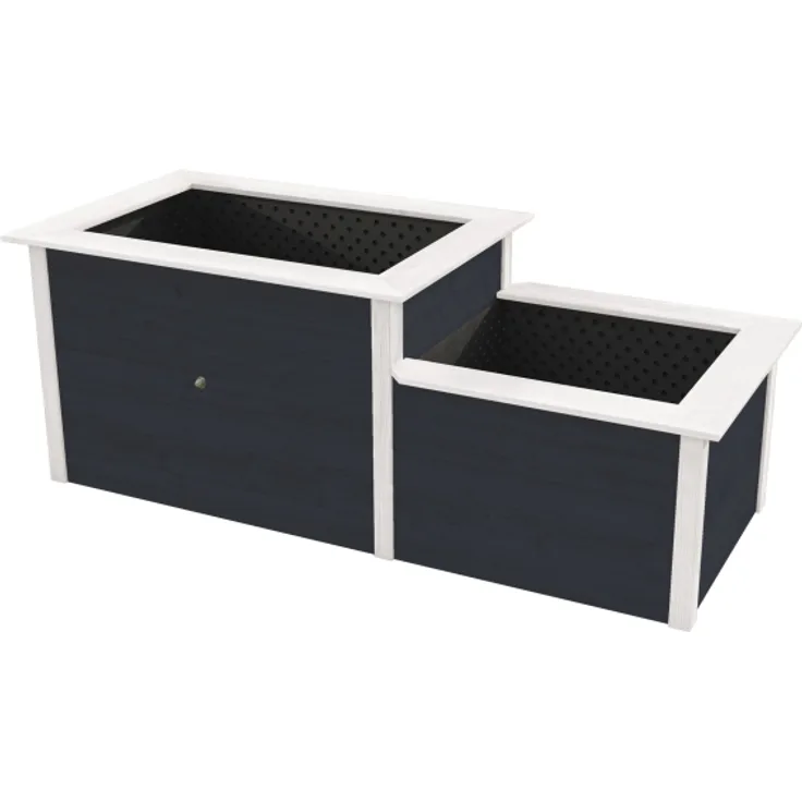 2-Stufen Hochbeet anthrazit 21 mm, Total 205 x 79 x 81 cm