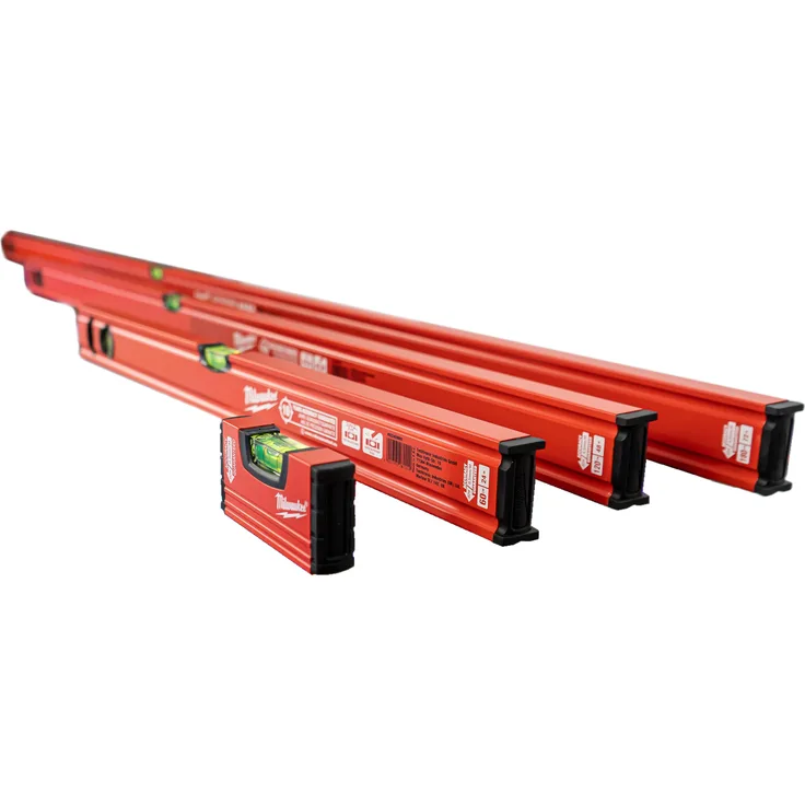 Milwaukee Wasserwaagen Promo-Set Slim 4-Teilig (180 cm/120 cm/60 cm/10 cm)