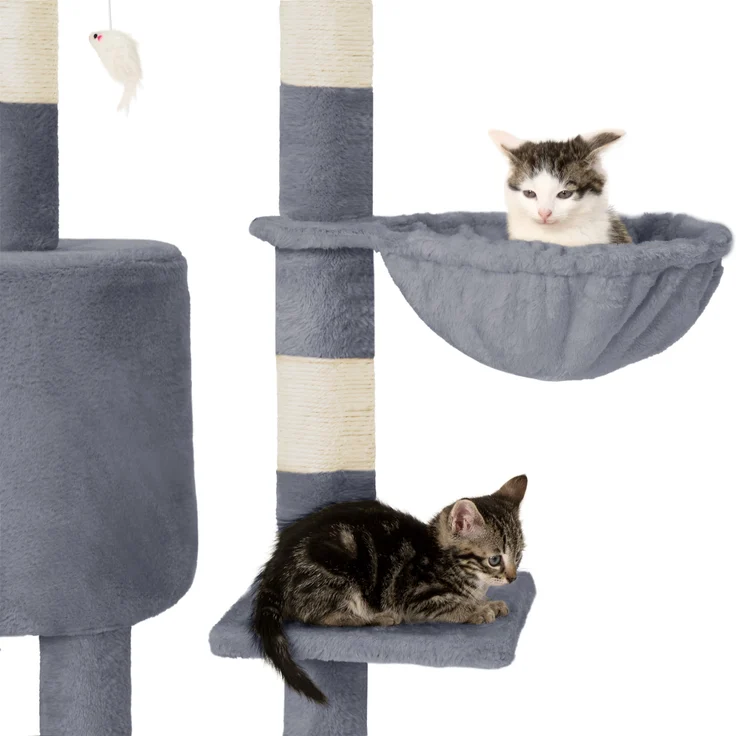 tectake Kratzbaum Dominik 144cm - grau – Bild 3