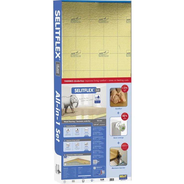 SelitFlex 10 mm THERMO Dämmunterlage Faltplatte 10 mm stark 0,5 x 1,2 m Inhalt: 10 Platten
