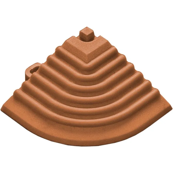 florco® Eckteil für 40 x 40 cm Klickfliesen, terracotta, 6,2 x 6,2 x 1,8 cm, 4 Stück/Pack