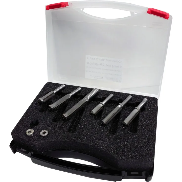 GUHDO HW-Bündigfräser-Satz 6tlg. Schaft=8-12mm, in Kunststoffbox