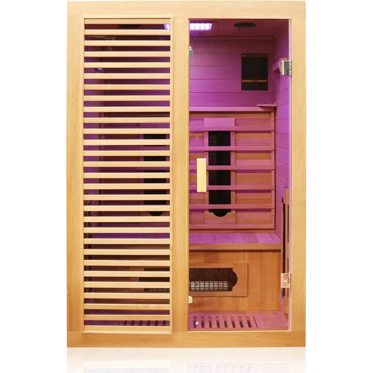 Dewello Infrarotkabine Infrarotsauna HAMLIN 130cm x 105cm inkl. Keramikstrahler, Karbon Bodenstrahler