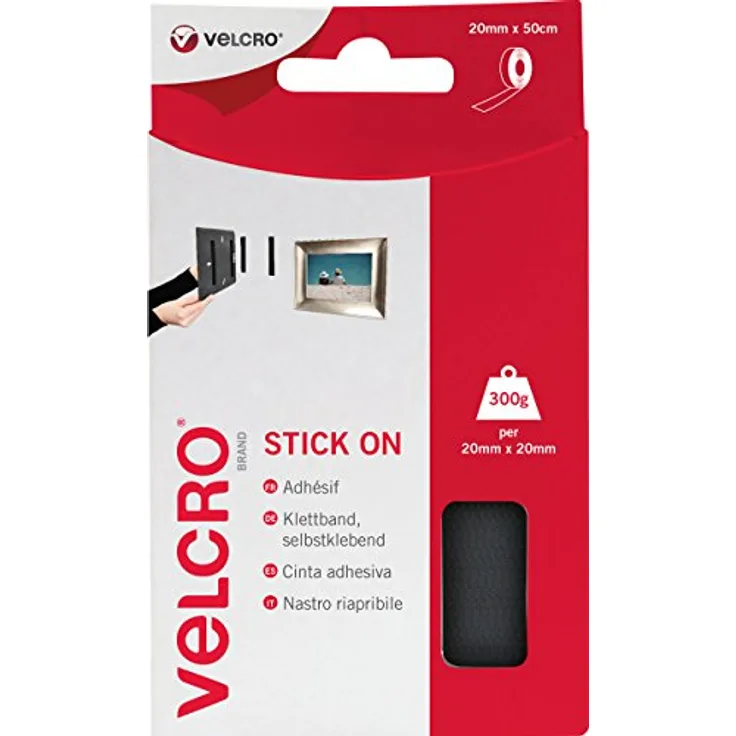 VELCRO VEL-EC60225 Klettband zum Aufkleben Haft- und Flauschteil (L x B) 500mm x 20mm Schwarz 0.5m - Preisvergleich