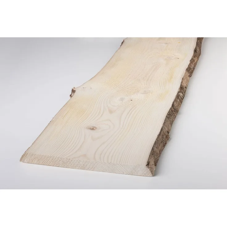 Massivholzbrett Weißtanne mit Baumkante, 200 x 33 cm x 2,8 cm