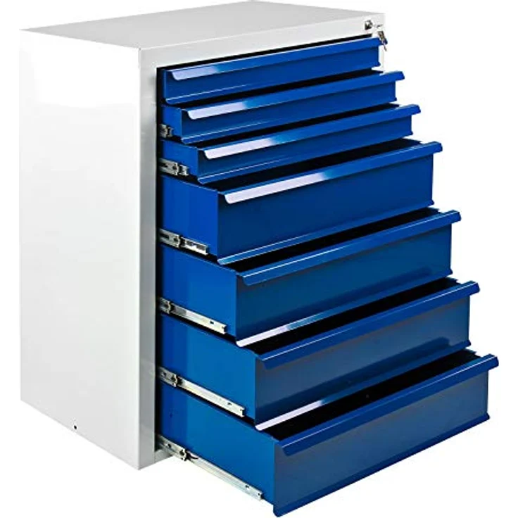 Schubladenschrank - Werkzeugschrank mammut, 7 Schubladen, RAL 7035 - 5012 – Bild 2