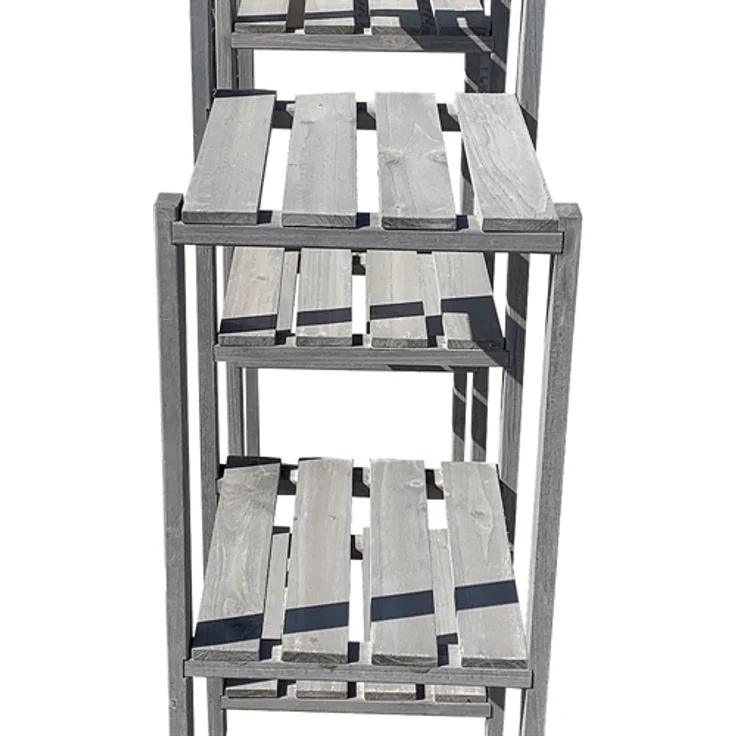 Mucola - Blumentreppe Blumenregal Blumenpodest Pflanzregal Blumenhocker Standregal Grau – Bild 3