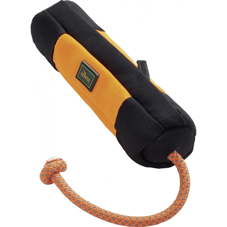 Hunter Trainer Snack Dummy mit Seil Größe: 6 x 35 x 6  cm, orange-schwarz