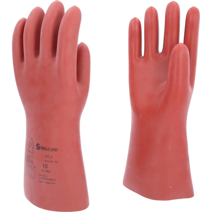 KS Tools Elektriker-Schutzhandschuh mit mechanischem Schutz, Gr. 12, Klasse 2, rot
