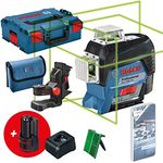 Bosch Professional 12V System Linienlaser GLL 3-80 CG 2x Akku 12 V grüner Laser mit App-Funktion Lad