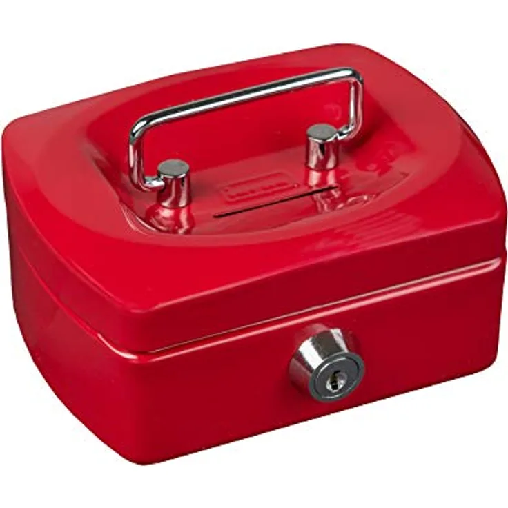 Idena 50032 Geldkassette Mini, 125 x 95 x 60 mm, Rot