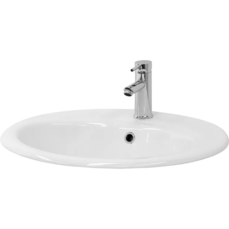 ML-Design Waschbecken oval 57x195x485 cm Weiß aus Keramik ML-Design