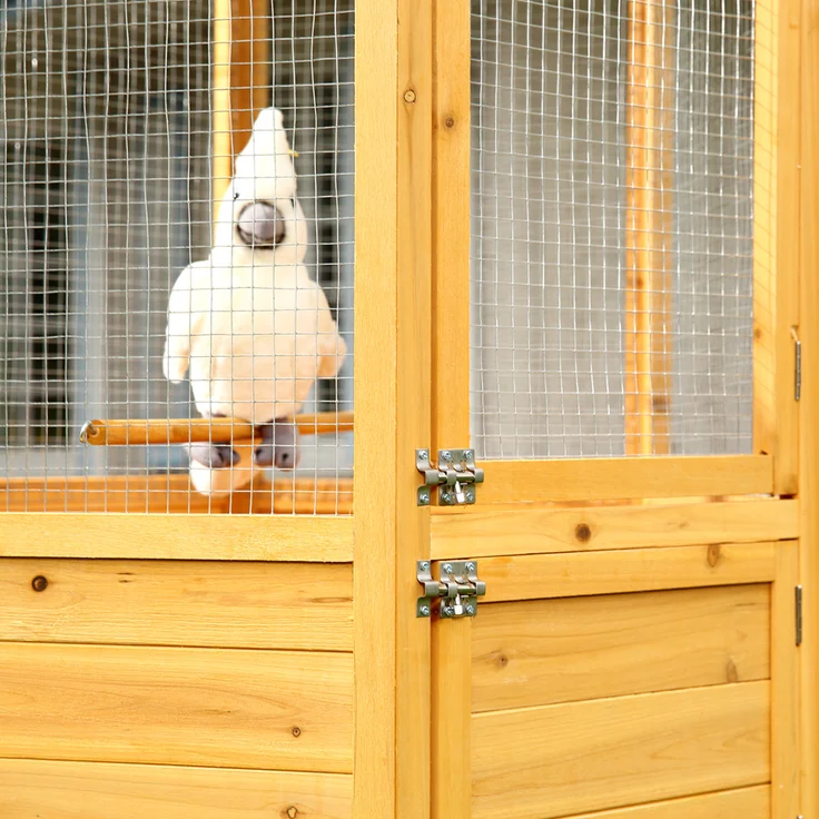 Vogelvoliere Voliere Vogelkäfig XXL 6-Eck Vogelhaus Vogel Käfig Haus Holz – Bild 2
