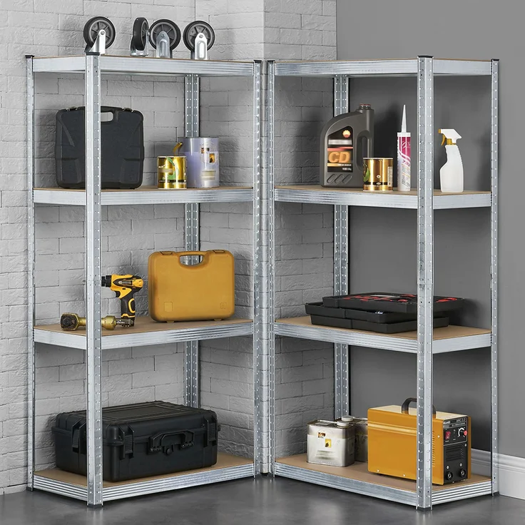 Juskys Easy 2er Set Lagerregal aus Metall mit 8 Einlegeböden 160 x 80 x 40 cm – Bild 2