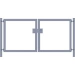 Einfahrtstor / Gartentor Premium (2-flügelig) symmetrisch für senkrechte Holzfüllung; anthrazit; Breite 250 cm x Höhe 160 cm