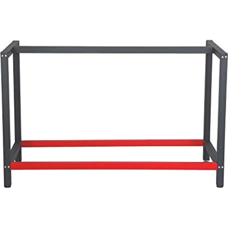 Werkbank Gestell 125x57x81 cm aus Stahl Werkbankgestell Anthrazit Rot Tischgestell Werkstatt – Bild 2