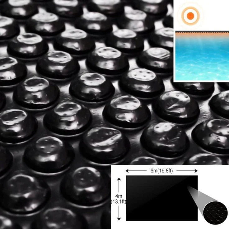 VidaXL Treibende Pool Solarfolie rechtecking 6 x 4 m Pools, Schwarz – Bild 2