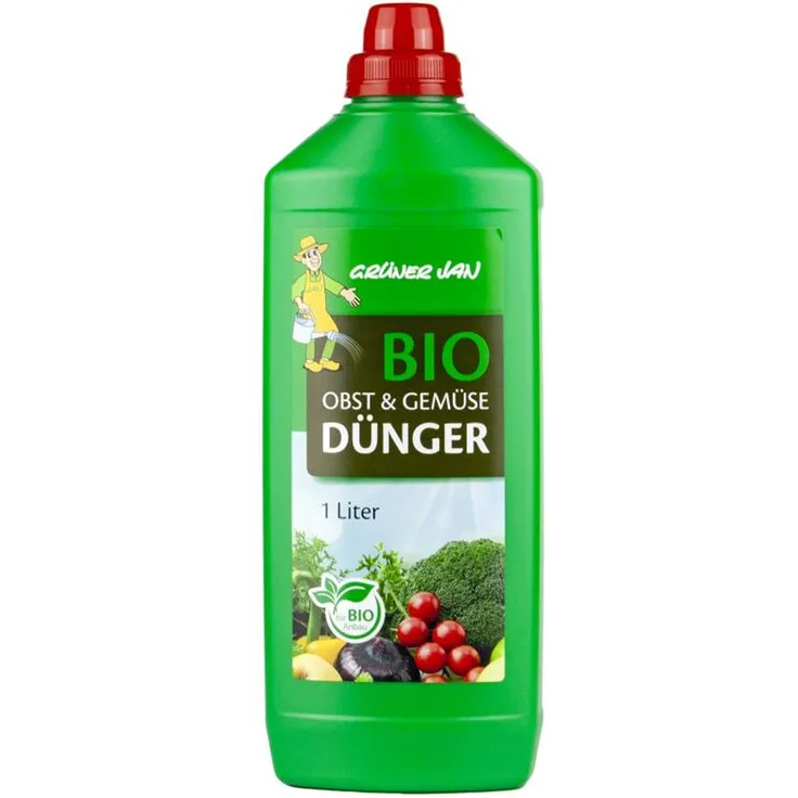 Grüner Jan 12x 1L Grüner Jan Bio Obst- Gemüsedünger Tomaten Gurken Paprika Kräuter