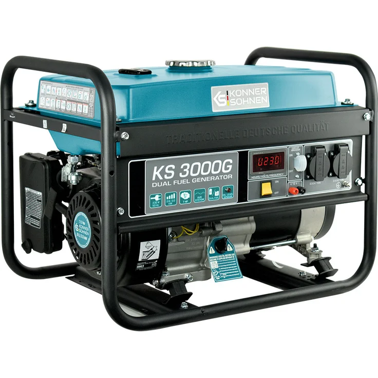 Könner & Söhnen - KS 3000 G Hybrid Stromerzeuger 3000 Watt, DUAL FUEL Benzin-LPG/Notstromaggregat, 2x16A (230V), 12V, Automatischer Voltregler(AVR), Ölmangelsicherung, – Bild 3
