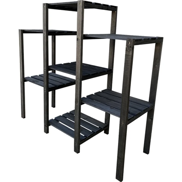 Mucola - Blumentreppe Blumenregal Blumenpodest Pflanzregal Blumenhocker Standregal Schwarz Pflanzenampel Blumenampel Gartenregal Blumenständer – Bild 4