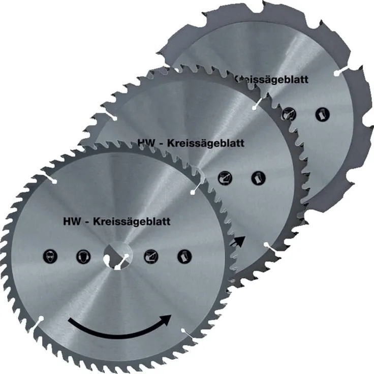 Walter Sägeblätter Set 190mm 3 tlg. Stahl Ersatzsägeblatt HW Sägeblatt im Koffer