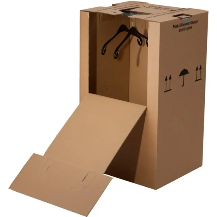 BB-Verpackungen 10 x Kleiderbox mini 600 x 510 x 1000 mm (stabil 2-wellig, 40 kg Traglast, Kleiderkiste aus recycelter Pappe)