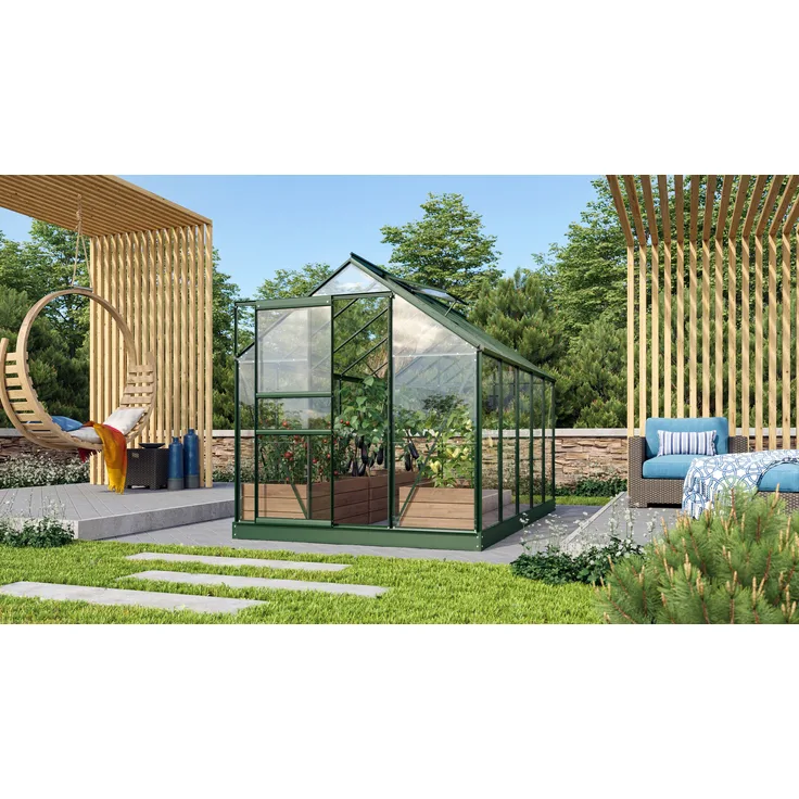 Vitavia Gewächshaus "Venus 6200", smaragd grün, 6,2 m²,3 mm ESG