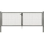 Alberts Wellengitter-Doppeltor mit Zubehör | anthrazit-metallic | Breite 300 cm | Höhe 100 cm 
(602963)