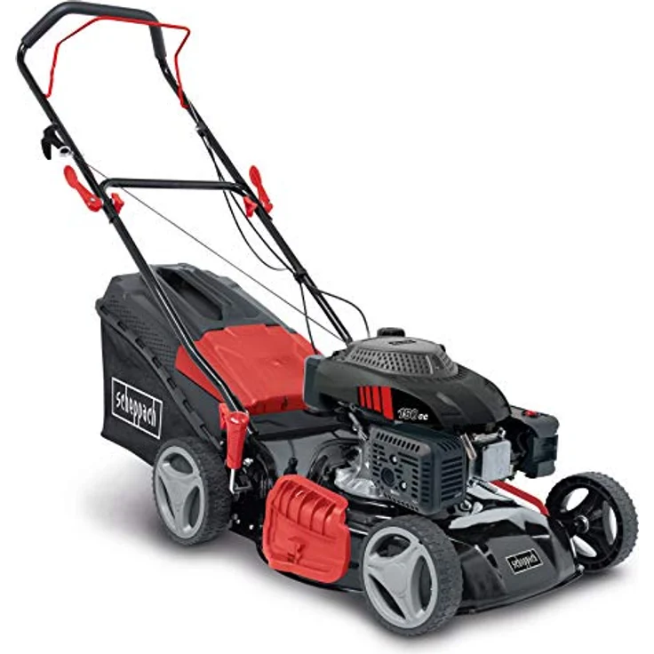 Scheppach MP150-46 Benzin Rasenmäher - 46cm Schnittbreite | 3,5 PS | 7-fache Schnitthöhenverstellung | 55 Liter Fangkorb | Seitenauswurf | Mulchfunktion | Reinigungsfunktion – Bild 1