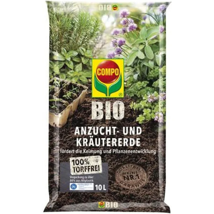 COMPO BIO Anzucht- und Kräutererde Zucht Erde 100% torffrei 20 L 28225 – Bild 1