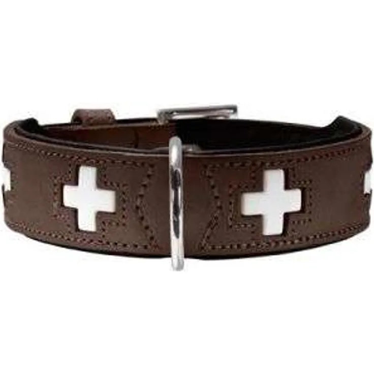Hunter Hunde-Halsband Swiss braun-schwarz XS