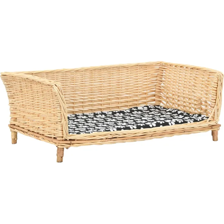 vidaXL Hundekorb mit Kissen 90x54x35 cm Natur Weide