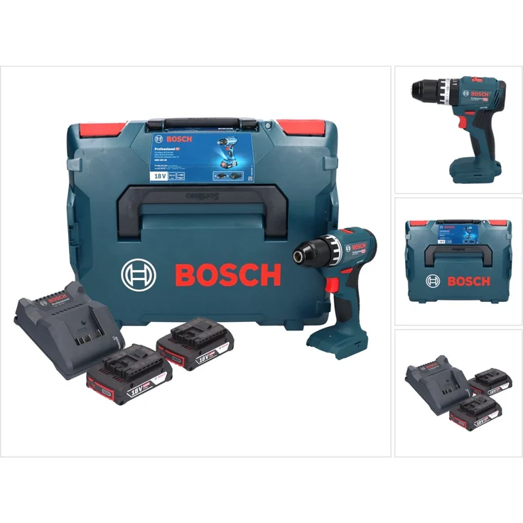 Bosch Professional GSR 18V-45 Akku Bohrschrauber 18 V 45 Nm ( 06019K3203 ) Brushless + 2x Akku 2,0 Ah + Ladegerät + L-Boxx – Bild 1