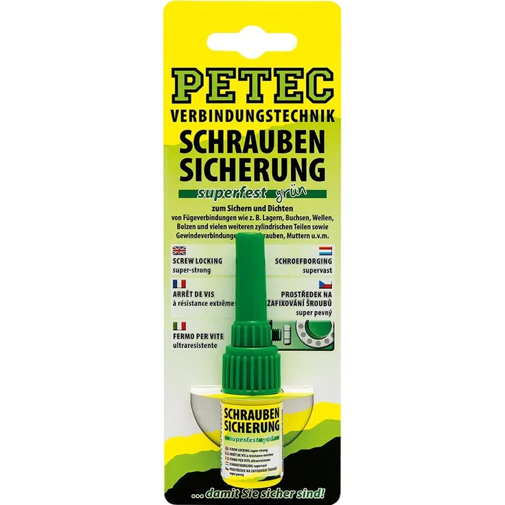 Petec 93005 Schraubensicherung superfest grün - 5 Gramm Flasche