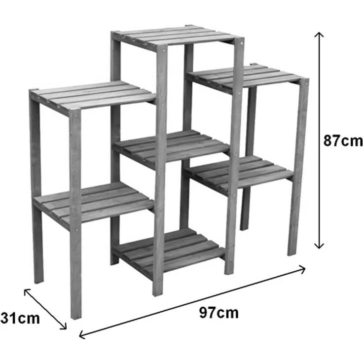 Mucola - Blumentreppe Blumenregal Blumenpodest Pflanzregal Blumenhocker Standregal Grau – Bild 2