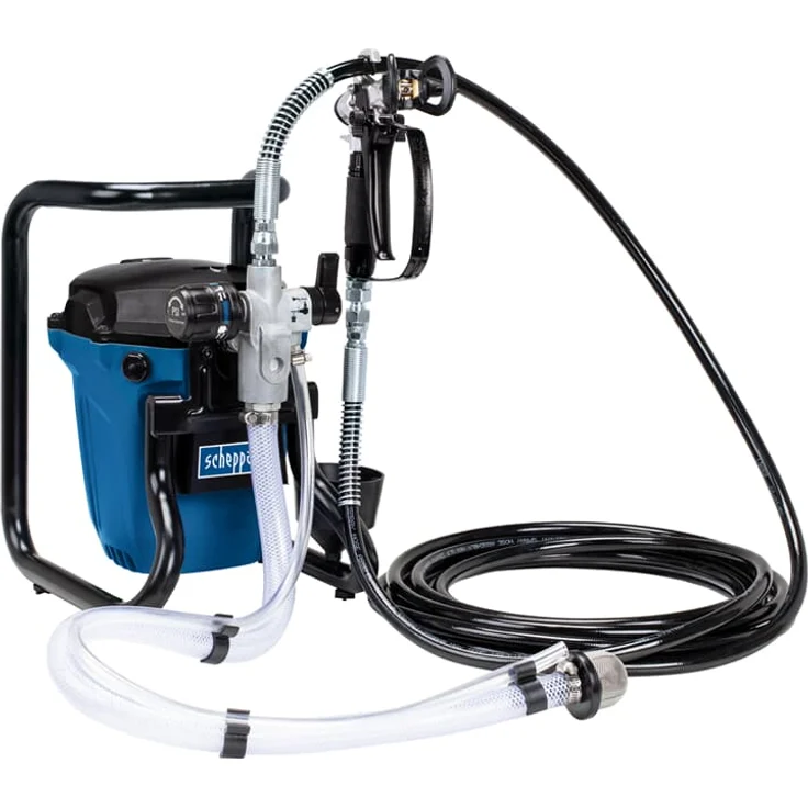 Scheppach ACS3000 AIRLESS Farbsprühsystem 517 mm Düsendurchmesser Schlauchlänge 7,6 m max. Förderdruck 207 bar Fördermenge 1,1 ml/min Farbsprühgerät 750W für Lacke und Farben – Bild 1