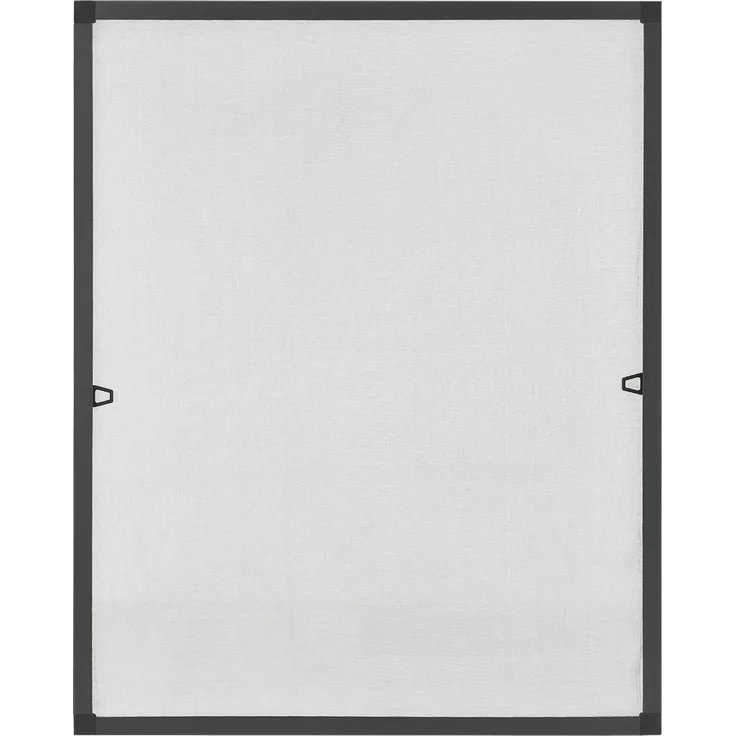 Juskys Fliegengitter mit Alu-Rahmen 100 x 120 cm – Insektenschutz für Fenster zum Einhängen – Insektenschutzgitter UV-beständig in Grau