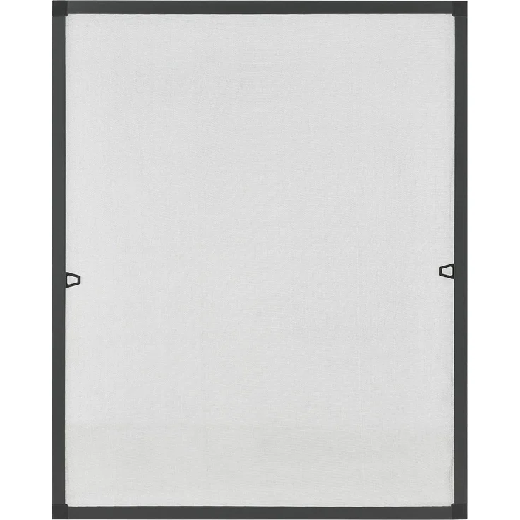 Juskys Fliegengitter mit Alu-Rahmen 100 x 120 cm – Insektenschutz für Fenster zum Einhängen – Insektenschutzgitter UV-beständig in Grau – Bild 1