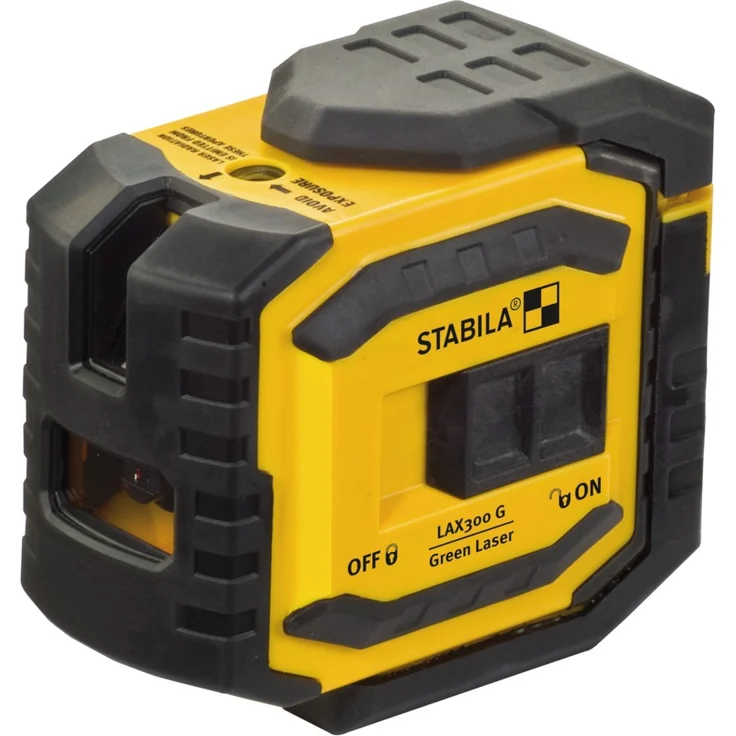 STABILA Kreuzlinienlaser LAX 300 G, 4-teiliges Set, selbstnivellierend, helle grüne Laser-Linien mit Lotpunkten, Reichweite bis 30 m, Schutzklasse IP 54, Zielplatte, Wandhalterung, Tasche – Bild 2