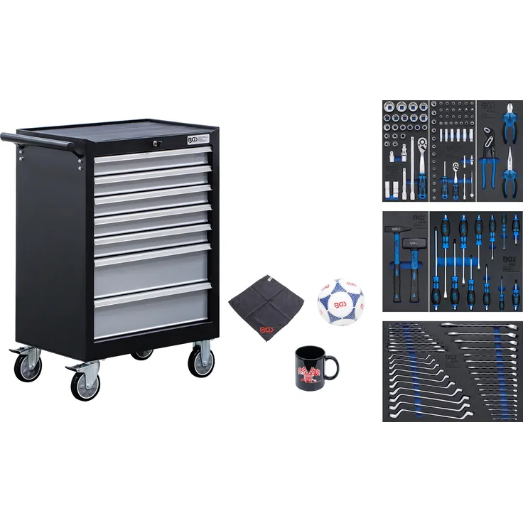 BGS technic Werkstattwagen 7 Schubladen mit 129 Werkzeugen