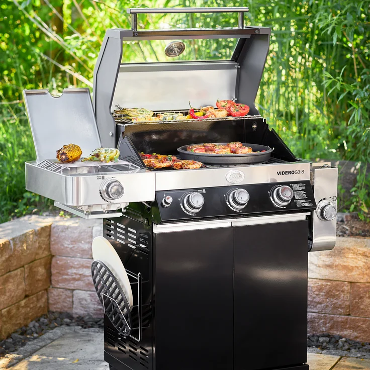 Rösle Gasgrill BBQ-Station VIDERO G3-S Vario+ schwarz 3 Hauptbrenner 2.700 cm² Grillfläche 2 Seitenablagen Edelstahl – Bild 6