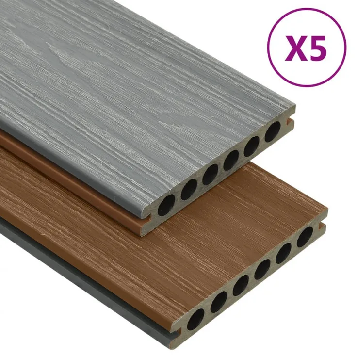 WPC Terrassendielen mit Zubehör Braun und Grau 10 m² 2,2 m